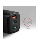 AXAGON GaN wallcharger 3x port (USB-A + 2x USB-C), 65W ACU-DPQ65