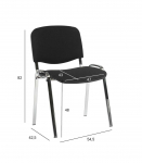 Klienditool ISO, 54,5x42,5xH82cm, iste: kangas, v&auml;rvus: must, raam: kroomitud