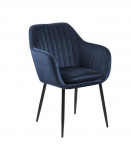 Tool EMILIA 57x59xH83cm, iste ja seljatugi: sametkangas, v&auml;rvus: meresinine, jalad: must metall