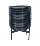 Lillepott WICKER alusega 38x38xH49cm, must/pruun