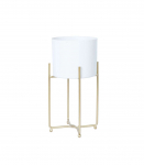 Lillepostament DEIA WHITE S 19,5x18xH37cm, valge/kuldne