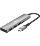 Goobay Slim 4-Port USB Hub, USB-C to USB-C/USB-A, 5 Gbit/s 76562