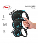 Flexi Automatic leash Black Design S 5 m, Blue