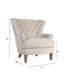 Tugitool HOLMES 79x85xH98cm, beež