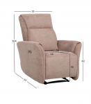 Tugitool HEIDY elektriline recliner 79x97xH104cm, helepruun