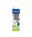 Pelikan v&auml;rvipliiats, Silverino, kolmnurkne, SOFT, j&auml;me, 6 v&auml;rvi