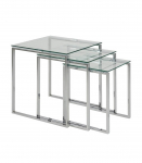 Diivanilauad 3tk KATRINE 36x36xH45cm, 43x43xH50cm, 50x50xH55cm, klaas