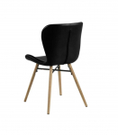 Tool BATILDA 47x56xH82,5cm, must PU, jalad: tamm