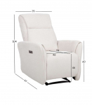 Tugitool HEIDY elektriline recliner 79x97xH104cm, valge