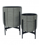 Lillepott WICKER alusega 30x30xH38cm, beežikashall