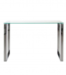 Konsoollaud KATRINE 110x40xH76cm, lauaplaat: l&auml;bipaistev klaas, jalad: kroomitud