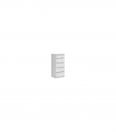 Kummut TETRIX KOM5S valge k&otilde;rgl&auml;ige 50 cm