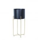 Lillepostament DEIA BLACK M 21,5x20,5xH47cm, must/kuldne