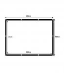 Maclean projection screen, 120", 240x180cm, 25mm 4:3 border, tension hooks, MC-169