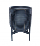 Lillepott WICKER alusega 30x30xH38cm, must/pruun