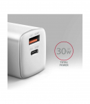 AXAGON Wall Charger 2x port (USB-A+USB-C), 30W ACU-PQ30W