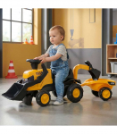 FALK Ride-on JCB Tractor with Trailer, Rake and Shovel, Silent Wheels, 1-3 Years