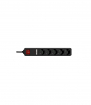 EnerGenie Extension Cord with USB Charger, 5 outlets, 1.5 m, Black SPG5-U2-5-02