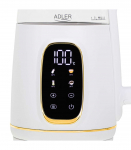 Adler Kettle with LED Display AD 1305 Electric 2200 W 1.7 L Plastic 360&deg; rotational base White/Gold