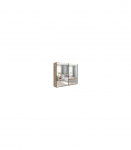Liugustega riidekapp 220 cm TETRIX tamm wotan/2 peeglit