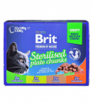BRIT Premium Cat Sterilised Plate - wet cat food - 12x100g