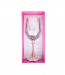 Veinipokaal FLOW "Amazing Friend" H23,7cm, 450ml, roosa