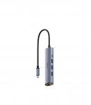 Cudy UH605 interface hub USB 3.2 Gen 1 (3.1 Gen 1) Type-C 5000 Mbit/s Grey, Silver