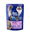 OptiVital szarpane kawałki dla kota z jagnięciną w sosie 85g