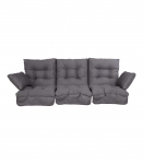 Kiigepadjad ROMA 108x56xH10cm, 3 tk, t&auml;idis fiiberkiud, tumehall, kangas 593, 100% pol&uuml;ester