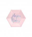PartyDeco taldrik papist 20 cm, 6 tk, Happy Birthday