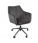 T&ouml;&ouml;tool NORA 58x58xH91cm, tumehall, sametkangas, metall