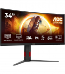 AOC CU34G4 34 " Fast VA UWQHD 21:9 180 Hz 1 ms 3440 x 1440 pixels 300 cd/m&sup2; HDMI ports quantity 2 |