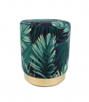 Tumba LA PERLA D35xH42cm, kattematerjal: samet kangas, v&auml;rv: rohelised lehed