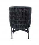 Lillepott WICKER alusega 30x30xH38cm, must