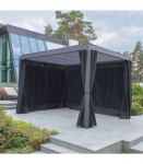 Pol&uuml;esterkardinad varikatusele MIRADOR-111 3x3m, must