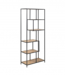 Riiul SEAFORD 77x35xH185cm, metsik tamm/must, m&ouml;&ouml;bliplaat, metall