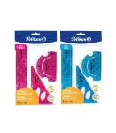 Pelikan geomeetriakomplekt, painduv, 3 tk, joonlaud, mall, kolmnurk