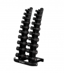 SET POLYURETHANE DUMBBELLS HPT 2 x 1 - 10 KG (110 KG) + STR37 VERTICAL RACK HMS