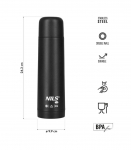 NC3803 TRAVEL THERMOS 500 ML BLACK NILS CAMP