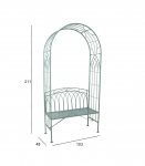 Pink MINT kaarega, antiikroheline, 103x48xH211cm, sepistatud metall