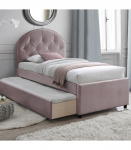 Voodi LARA madratsiga HARMONY UNO 90x200cm, lillakasroosa