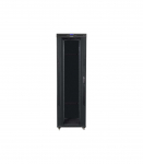 Lanberg Rack cabinet 19" free-standing 42U/800x1200 (flat pack) with glass door, LCD FF01-8242-12BL Black