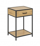 &Ouml;&ouml;kapp SEAFORD 42x35xH63cm, sahtliga, materjal: lamineeritud m&ouml;&ouml;bliplaat, v&auml;rvus: tamm, raam: must metall