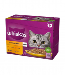 WHISKAS sachet jelly poultry, duck, turkey, chicken - wet cat food - 12x85 g