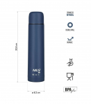 NC3804 TOURISTIC THERMOS 1000ML BLUE NILS CAMP