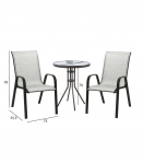 Aiam&ouml;&ouml;blikomplekt DUBLIN laud ja 2 tooli, h&otilde;behall