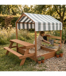 AXI Bo Sandbox with Roof and Picnic Bench Brown