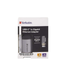 Verbatim 49146 USB-C to Gigabit Ethernet Adapter, USB 3.2 Gen 1 Type-C, RJ-45, 1000 Mbps