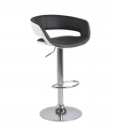 Baaritool GRACE 54,5x48,5xH104cm, iste ja seljatugi: kunstnahk, v&auml;rvus: must/valge, jalg: kroomitud