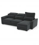 Nurgadiivanvoodi TITO 235x94/141,5xH96cm, tumehall